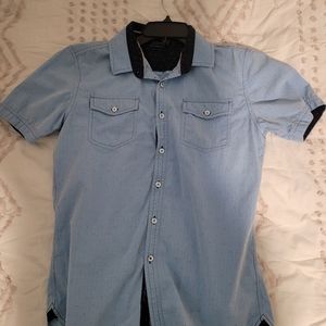 7 diamond baby blue men's shirt, like new